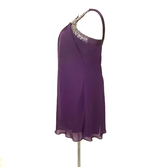 Scarlett Nite Purple Chiffon A-Line Dress Size 12 - Picture 3 of 11